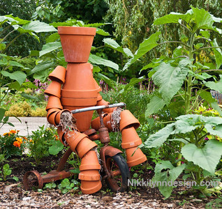Terra Cotta Clay Pot Garden Person - Nikki Lynn Design