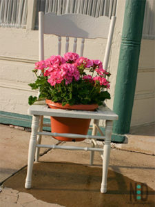 Wooden Chair Flower Pot Holder