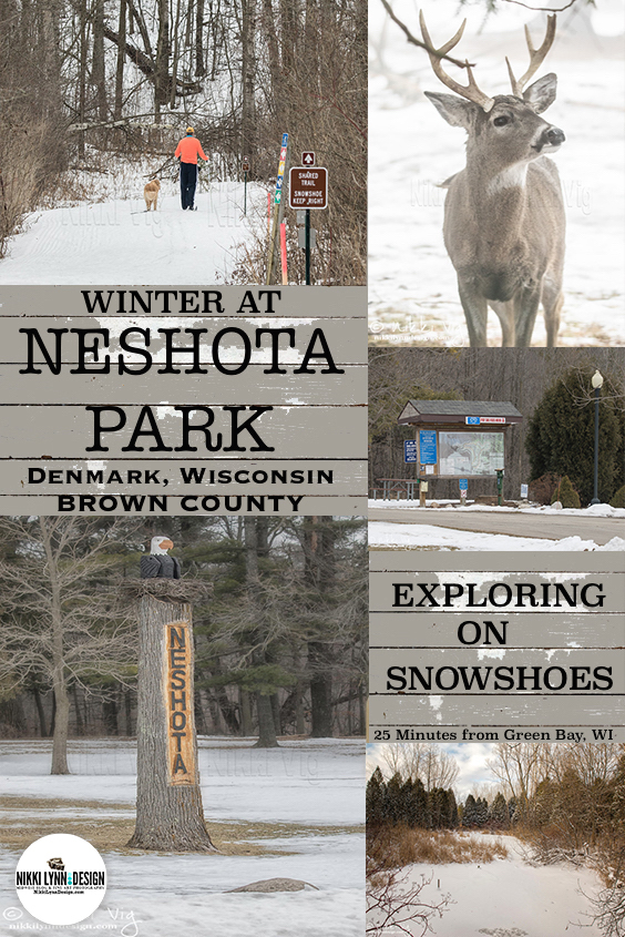 Snowshoeing in Neshota Park Denmark Wisconsin